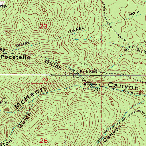 Topographic Map of Park King, UT