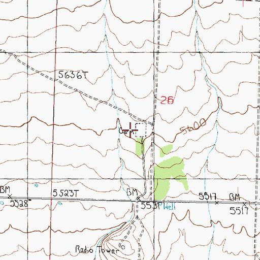 Topographic Map of Park Valley Cemetery, UT