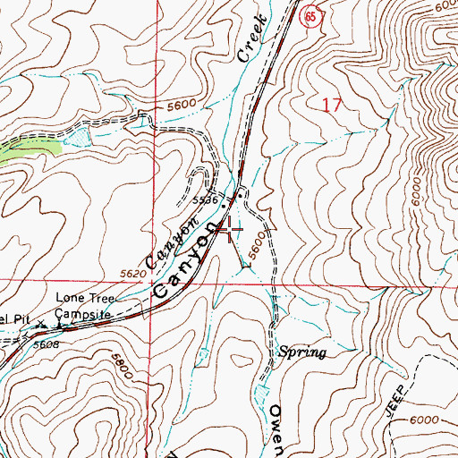 Topographic Map of Parker Hollow, UT
