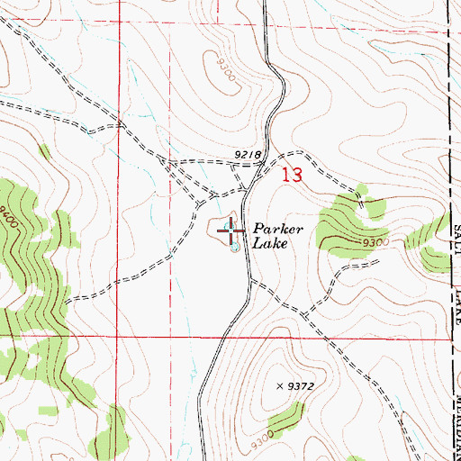 Topographic Map of Parker Lake, UT