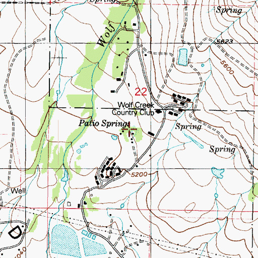 Topographic Map of Patio Springs, UT