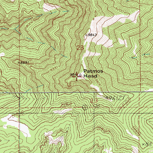 Topographic Map of Patmos Head, UT