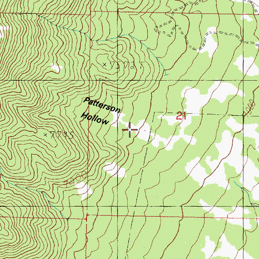 Topographic Map of Patterson Hollow, UT