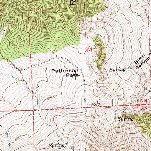 Topographic Map of Patterson Pass, UT