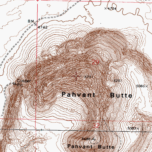 Topographic Map of Pahvant Butte, UT