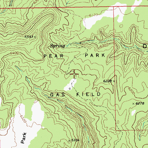 Topographic Map of Pear Park Gas Field, UT