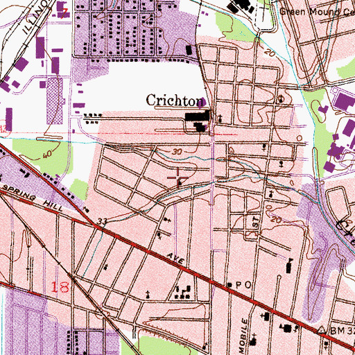 Topographic Map of Apostolic United Pentecostal Church, AL