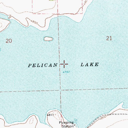 Topographic Map of Pelican Lake, UT