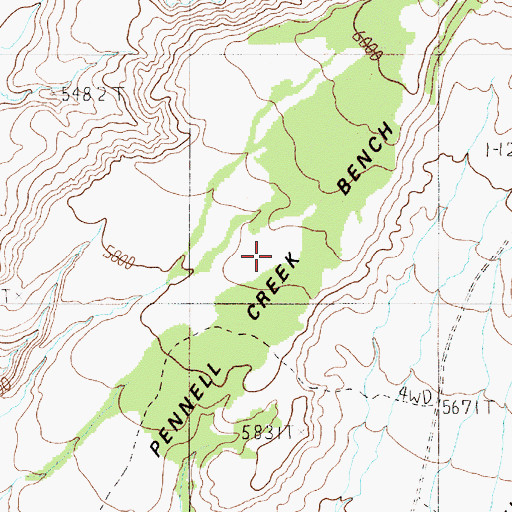 Topographic Map of Pennell Creek Bench, UT