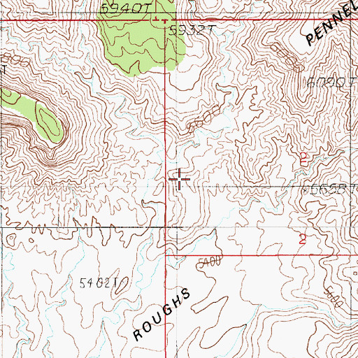 Topographic Map of Pennell Creek Roughs, UT
