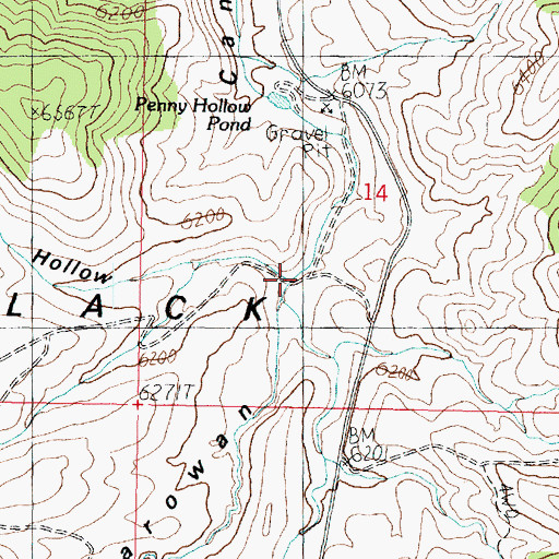 Topographic Map of Penney Hollow, UT