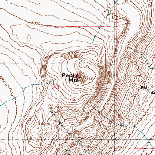 Topographic Map of Peplin Mountain, UT