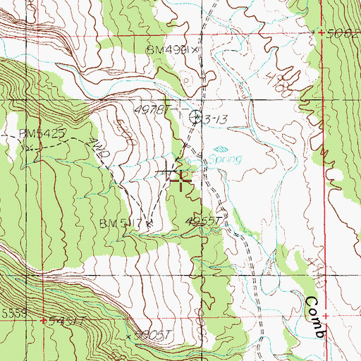 Topographic Map of Perkins Ranch, UT