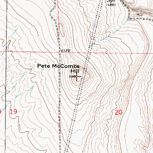 Topographic Map of Pete McCombs Hill, UT