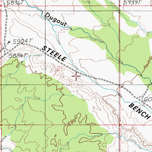 Topographic Map of Pete Steele Bench, UT