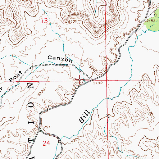 Topographic Map of Peter Post Canyon, UT