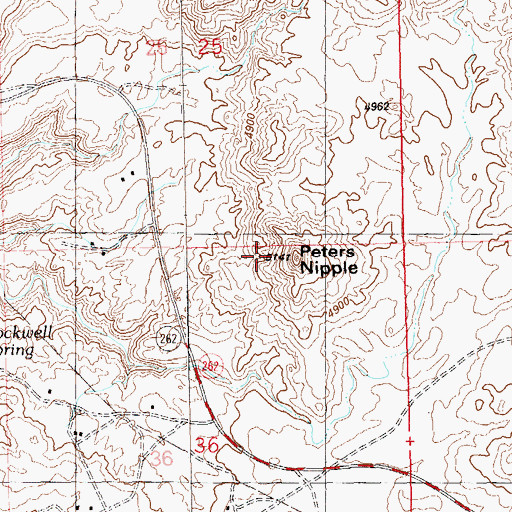 Topographic Map of Peters Nipple, UT