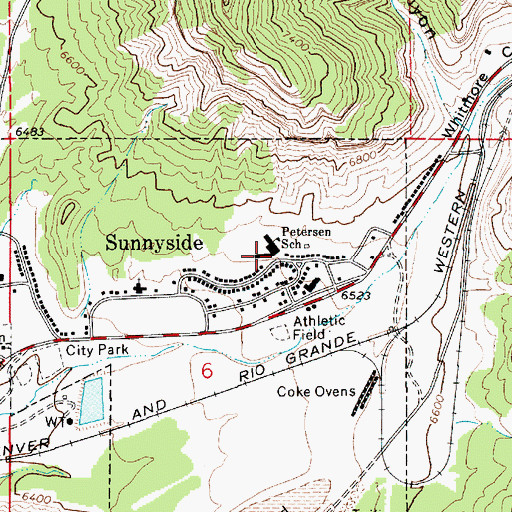 Topographic Map of Peterson School, UT