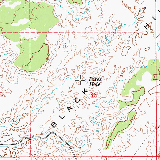 Topographic Map of Petes Hole, UT