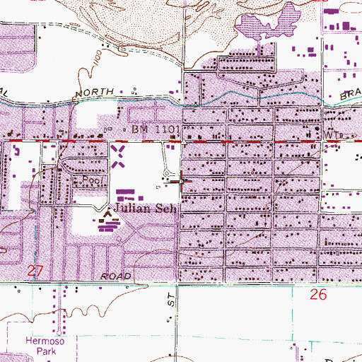 Topographic Map of Canal Viejo Central Branch (historical), AZ