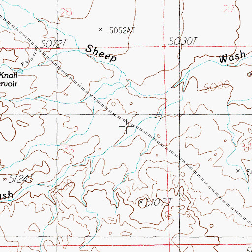 Topographic Map of Petes Wash, UT