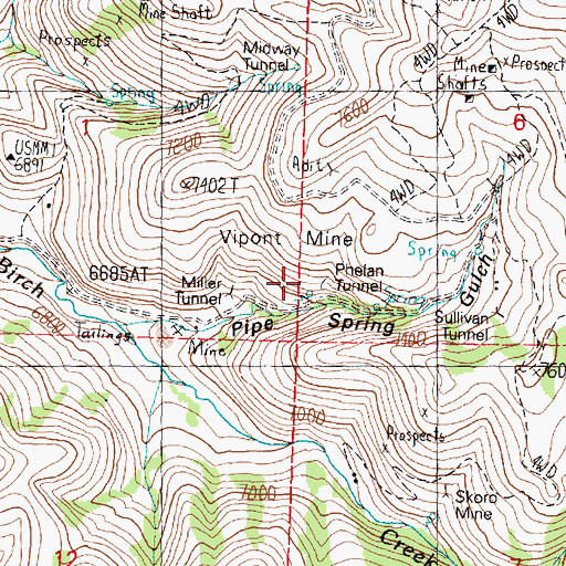 Topographic Map of Phelan Tunnel, UT