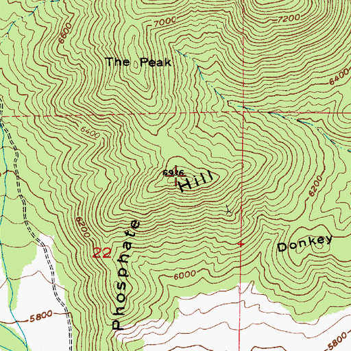 Topographic Map of Phosphate Hill, UT
