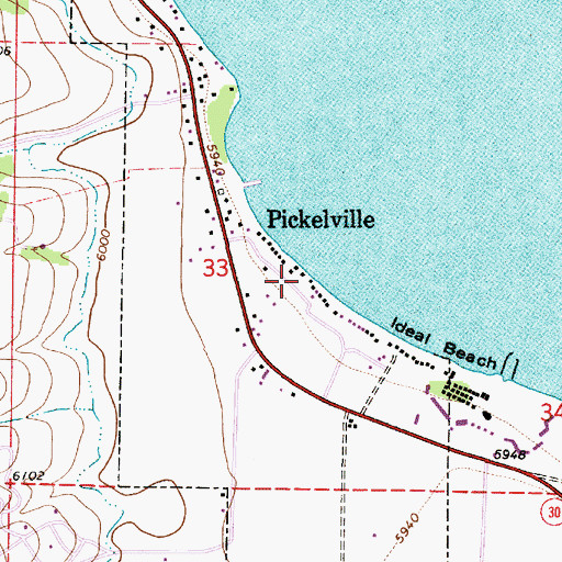 Topographic Map of Pickelville, UT