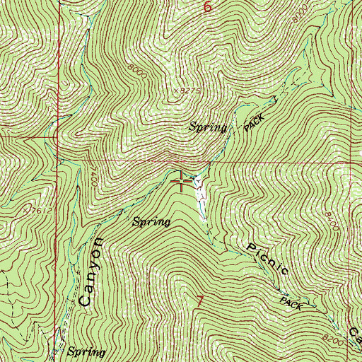 Topographic Map of Picnic Canyon, UT