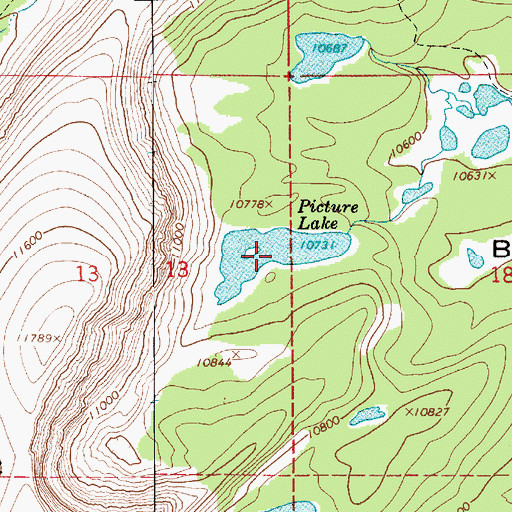 Topographic Map of Picture Lake, UT