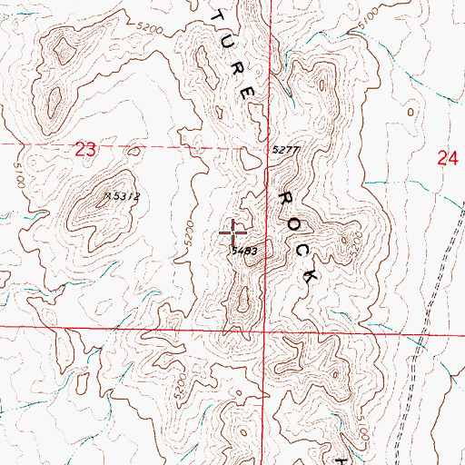 Topographic Map of Picture Rock Hills, UT