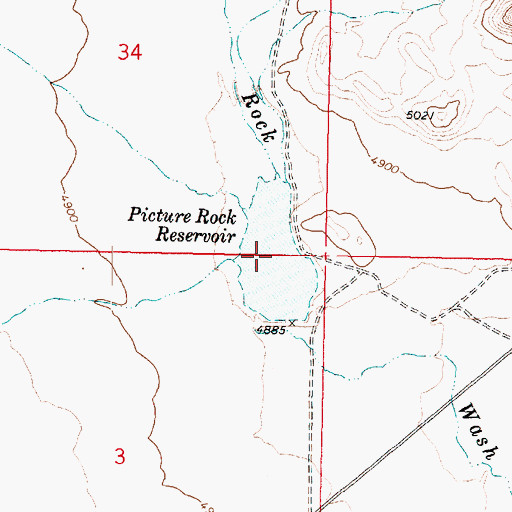 Topographic Map of Picture Rock Reservoir, UT