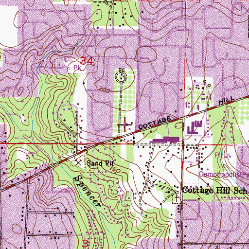 Topographic Map of Azalea Hills Christian Church, AL