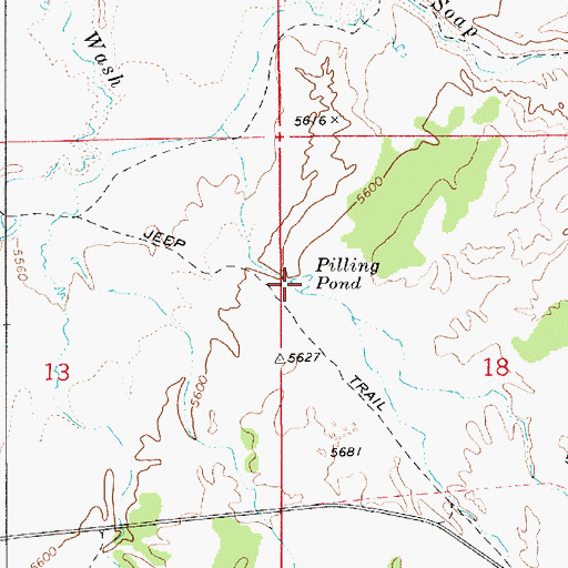 Topographic Map of Pilling Pond, UT