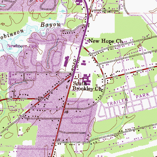 Topographic Map of B C Rains High School, AL