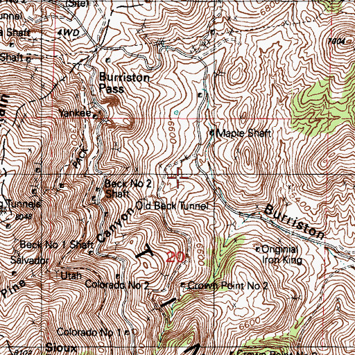 Topographic Map of Pine Canyon, UT