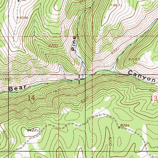 Topographic Map of Pine Canyon, UT