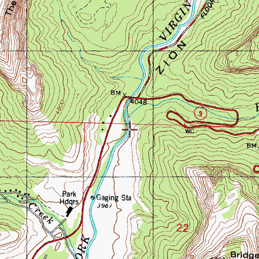 Topographic Map of Pine Creek, UT