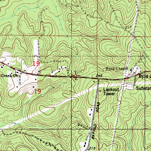 Topographic Map of Baptist Mission Camp, AL
