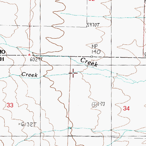 Topographic Map of Pine Creek, UT