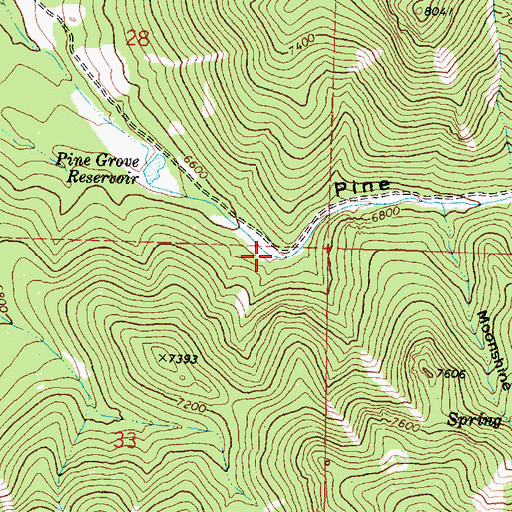 Topographic Map of Pine Grove, UT