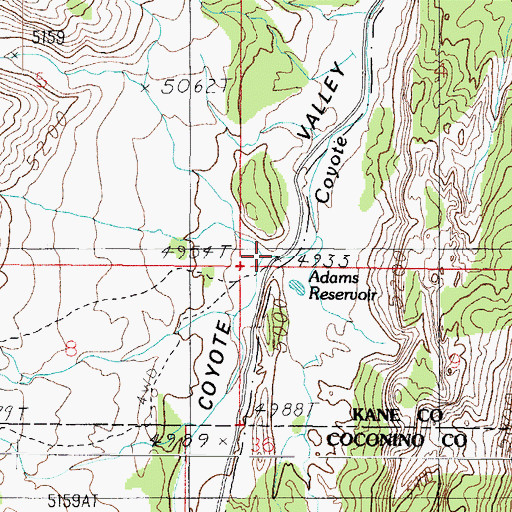 Topographic Map of Pine Hollow Canyon, UT