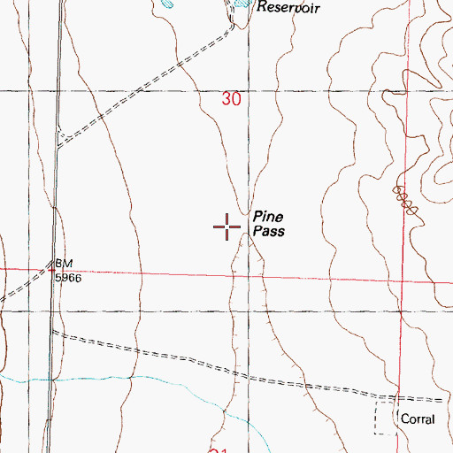 Topographic Map of Pine Pass, UT