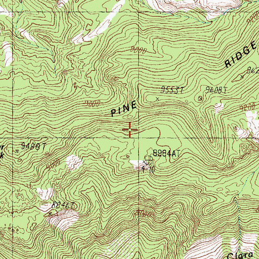 Topographic Map of Pine Ridge, UT