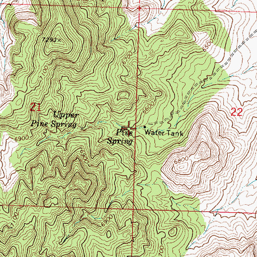 Topographic Map of Pine Spring, UT