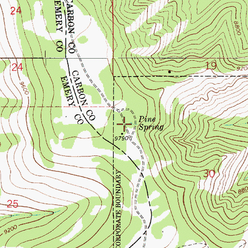 Topographic Map of Pine Spring, UT