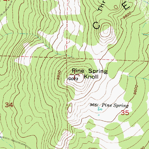 Topographic Map of Pine Spring Knoll, UT