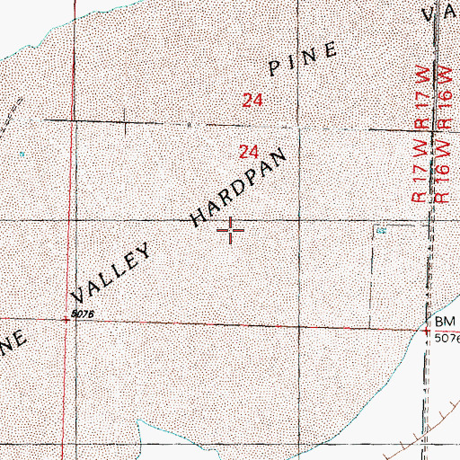 Topographic Map of Pine Valley Hardpan, UT