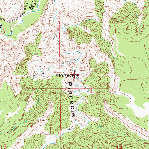 Topographic Map of Pinnacle, UT