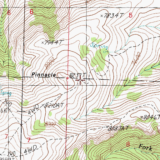 Topographic Map of Pinnacle, UT